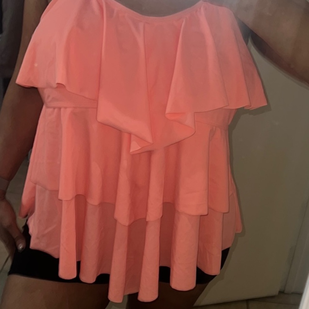 Women's Coral Ruffle Tankini Swimsuit Top 2XL